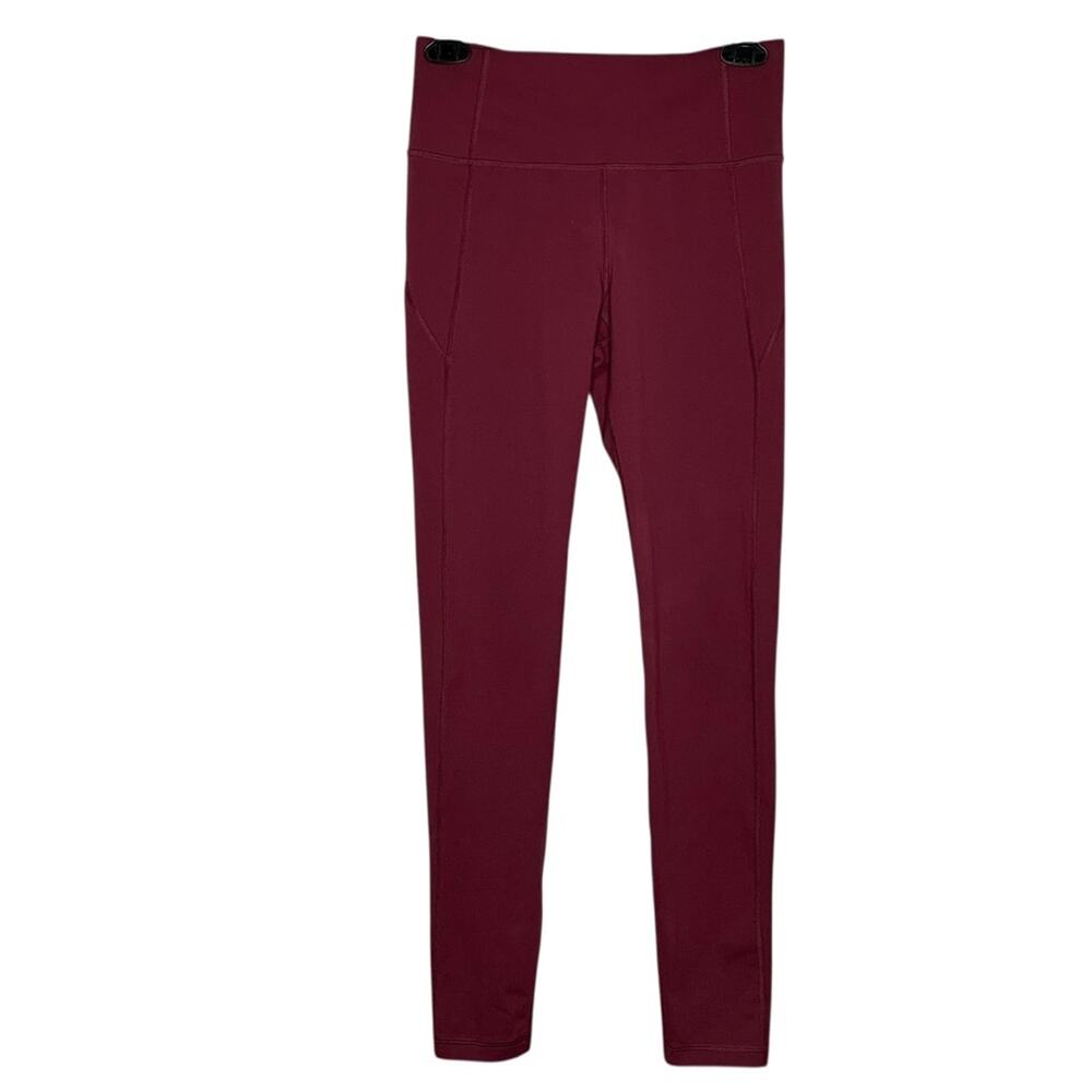 Under Amour Leggings Back Waist Pocket No Side Pockets Wine Size XS